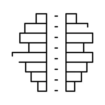 Population pyramid data visualization showing demographic structure Stock Illustration