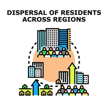 Population relocation across regions icon vector illustration Stock Illustration
