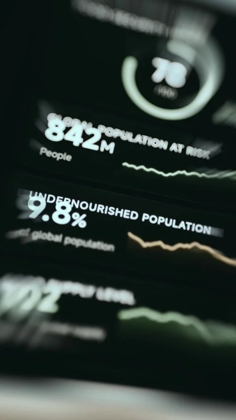 Population at Risk and Undernourishment Statistics Stock Footage 339406991