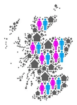 Population Scotland Map Stock Illustration
