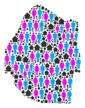 Population Swaziland Map Stock Illustration