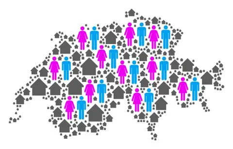 Population Swissland Map Ilustración de archivo