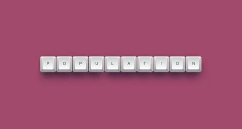 Population text on a 3d keyboard button with shadow concept series Иллюстрация