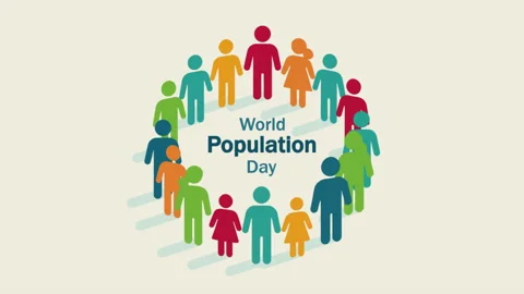 Population world day people circle Video stock 337905383