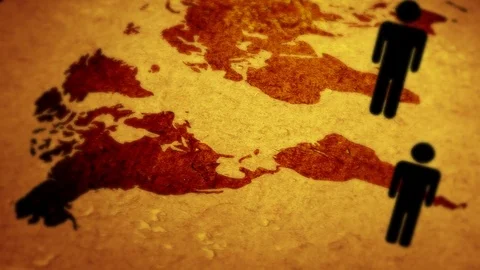 The population on the world map Stock Footage 72158273