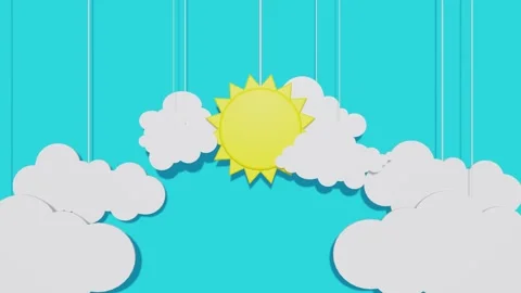 Popup Bright Sun and Clouds in Clear Blue Sky 库存影片 336158089
