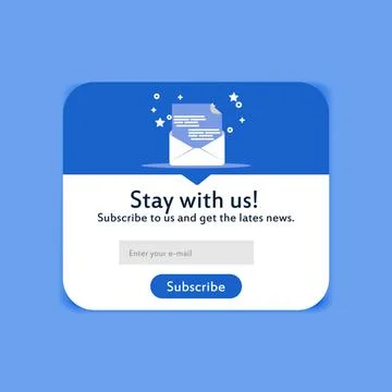 Popup modern subscription form design. Creative menu for followers. Mailing l Stock Illustration