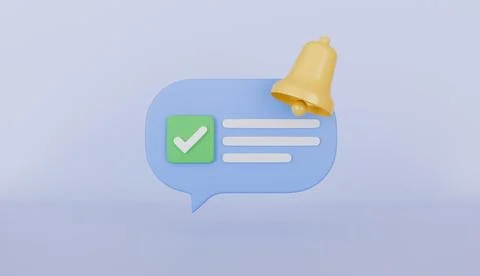 Popup Notification Icon with Bell and Checkmark Stock Illustration