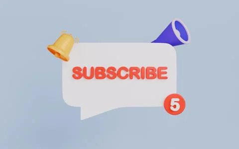 Popup subscribe text on bubble with megaphone and notification Stock Illustration
