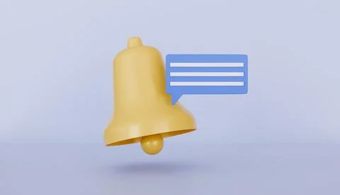 Popup with text message notification Icon with Bell Stock Illustration