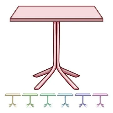 Por plastic table cartoon vector graphic Stock Illustration
