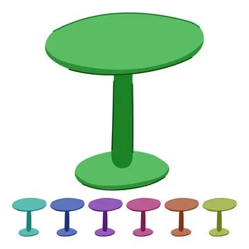 Por plastic table vector cartoon graphic Illustrazione stock