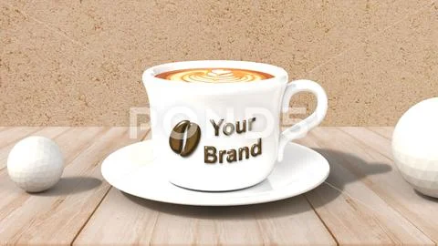 Porcelain café mug mock-up isolated. Modèle PSD