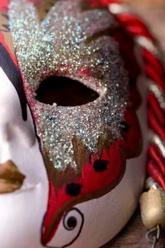 Porcelain carnival mask Stock Photos
