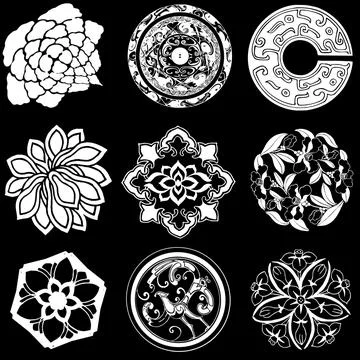 Porcelain carved pattern texture map 스톡 일러스트