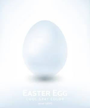 Porcelain Cool White Easter Egg Template Stock Illustration