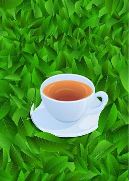 Porcelain cup tea Stock Illustration