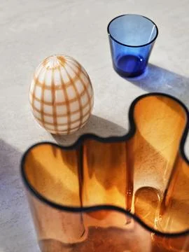 Porcelain Easter Egg with Checkered Pattern Foto stock