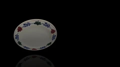 Porcelain Plate Turns on itself - loop animation Stock Footage 251689986