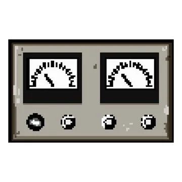 Porcelain retro control panel pixel art vector illustration Stock Illustration