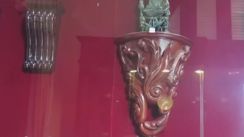 Porcelain statues on the wall Stock Footage 70294290