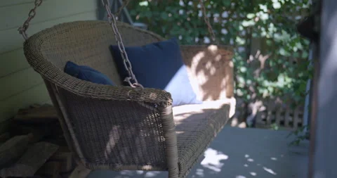 Porch Bench Swing Stock Footage 205292753