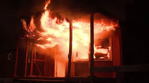 Porch Fire Blaze Video stock 10944156