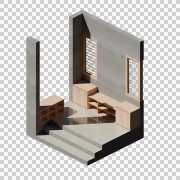 Porch Isometric 3D Render Illustration 스톡 일러스트