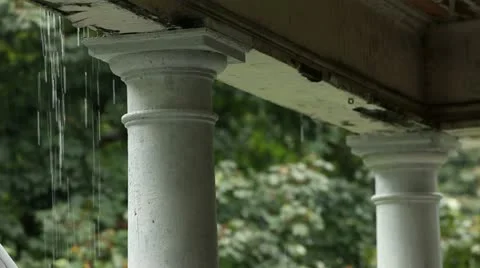 Porch Rain Stock Footage 20932843
