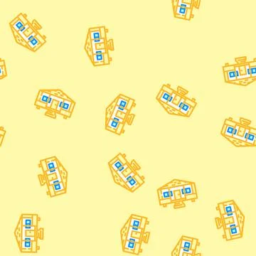 Porch steps mobile home vector seamless pattern Stock Illustration
