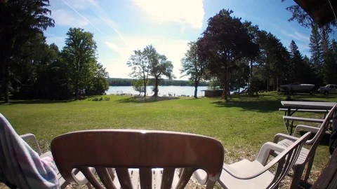 Porch view of Lake Timelapse Stock Footage 79105344
