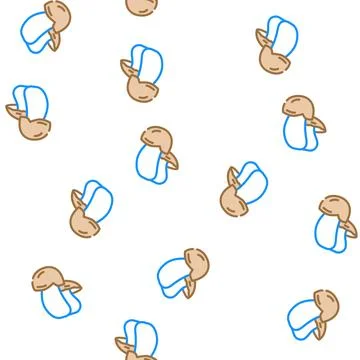 Porcini mushroom vector seamless pattern Stock Illustration
