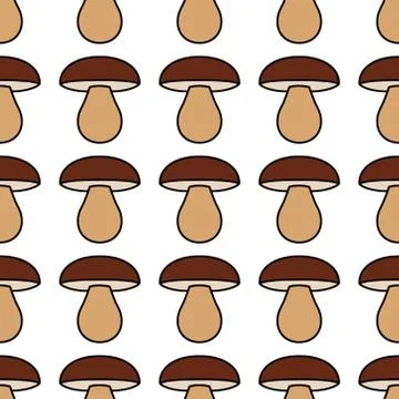 Porcini seamless pattern Stock Illustration