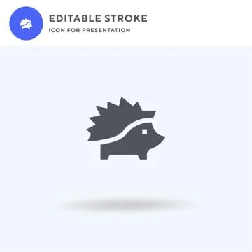 Porcupine icon vector, filled flat sign, solid pictogram isolated on white, logo Stock Illustration