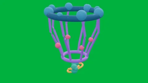 Pore basket nuclear transport 3d loop green screen 스톡 동영상 342915320