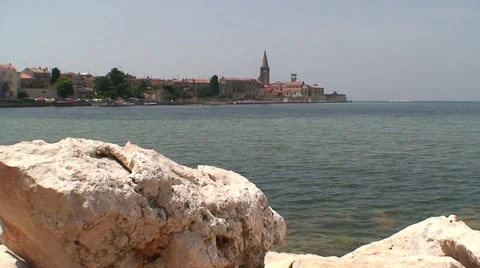 Porec Across the Bay Video stock 1060018