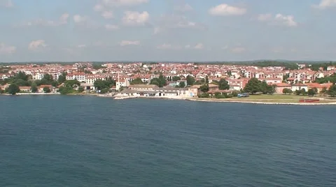 Porec Old &amp; New Towns Stock Footage 1060413