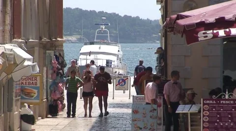 Porec Tourists Stock Footage 1060157