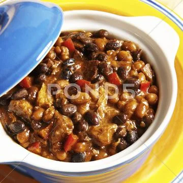 Pork and bean stew Stock Photos
