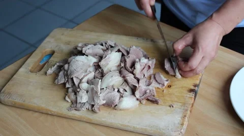 Pork and knife Stock Footage 56080802