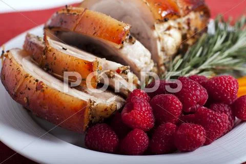 Pork and Vegetables Stock Photos