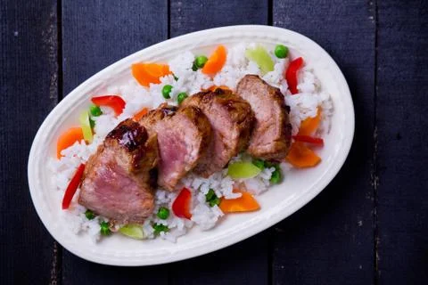 Pork And Vegetables Stock Photos