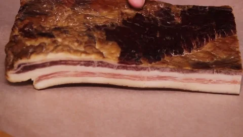 Pork Bacon Close Up Stock Footage 73106648