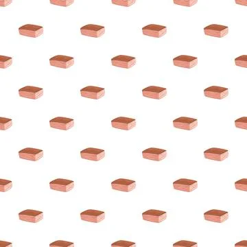 Pork belly meat seamless pattern on white background Stock Illustration