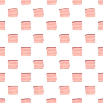 Pork belly meat seamless pattern background illustration Stock Illustration