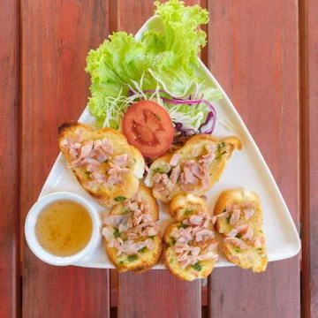 Pork bread thai snack Foto stock