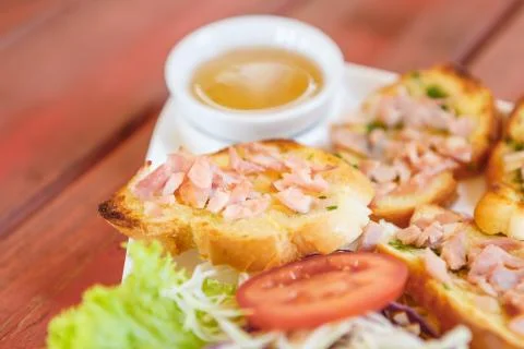 Pork bread thai snack Foto stock
