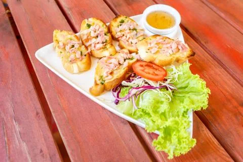 Pork bread thai snack Stock Photos