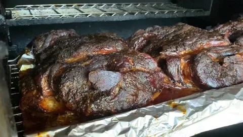 Pork Butt Cooking Stock Footage 135042080