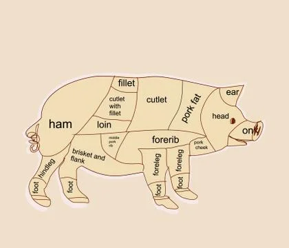 Pork chart Stock Illustration